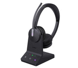 Yealink WH64 Hybrid Dual with Charging Stand Teams DECT Wireless Headset, DECT & Bluetooth 3-Mic Noise Cancell