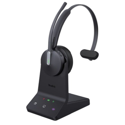 Yealink WH64 Hybrid Mono with Charging Stand, enhanced noise‑cancelling microphone technology, dual connectivi