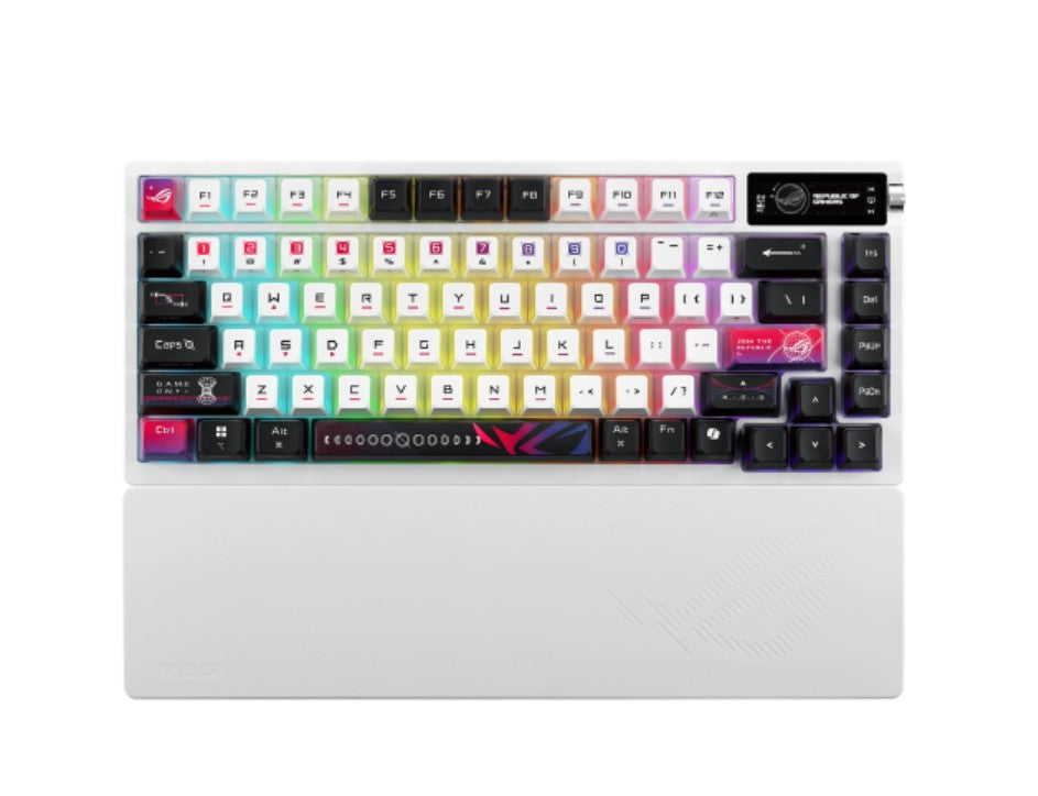 ASUS ROG AZOTH X SNOW SWITCH ROG NX V2 Mechanical Switches, Dye-sublimated, Semi-translucent keycaps - ROG AZOTH X SNOW SWITC