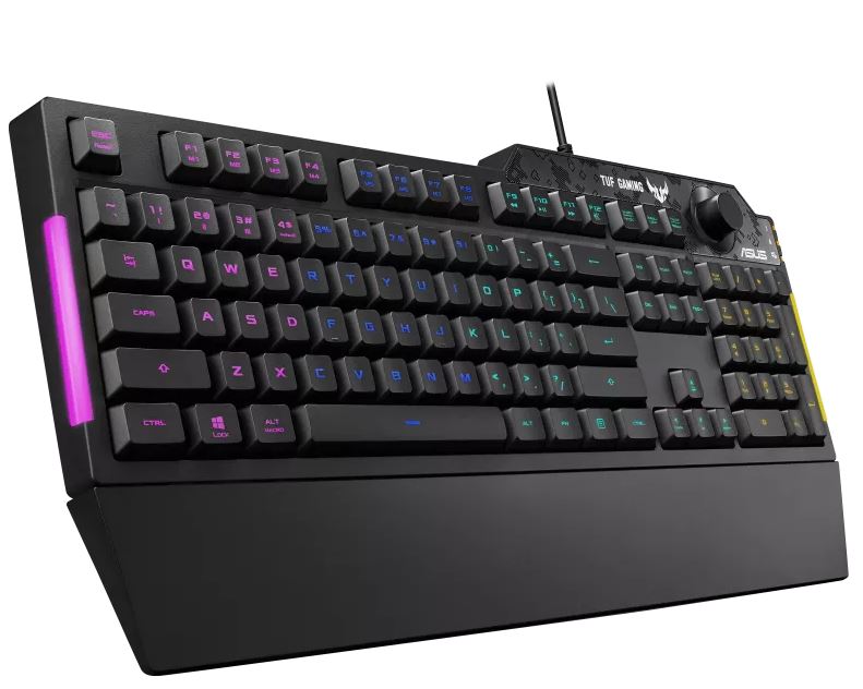 ASUS TUF Gaming K1 RGB Gaming Keyboard - Spill-Resistant & Volume Knob ASUS