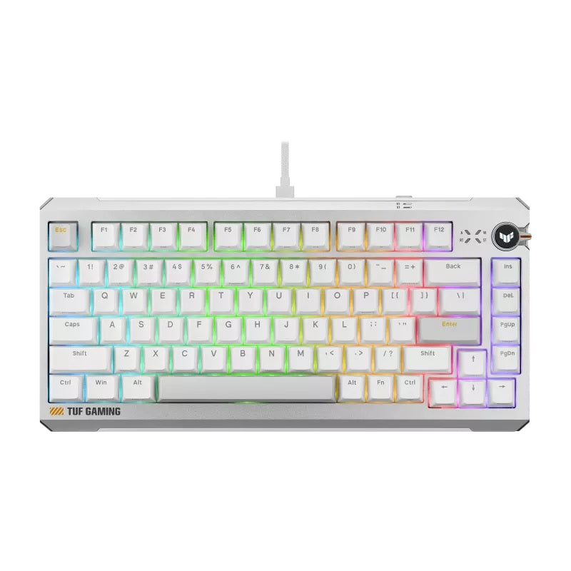 ASUS TUF Gaming K4 Magnetic - White, magnetic switches, 8000Hz polling, 0.1–3.3mm actuation, RGB, hot-swappabl