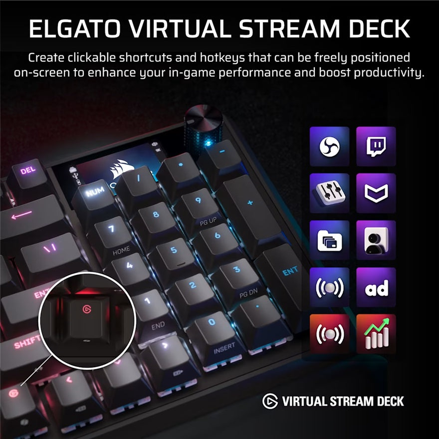 Corsair VANGUARD 96 Gaming Keyboard - MLX Plasma Switches, Black Corsair