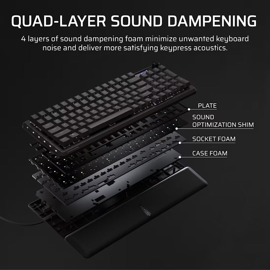 Corsair VANGUARD 96 Gaming Keyboard - MLX Plasma Switches, Black Corsair
