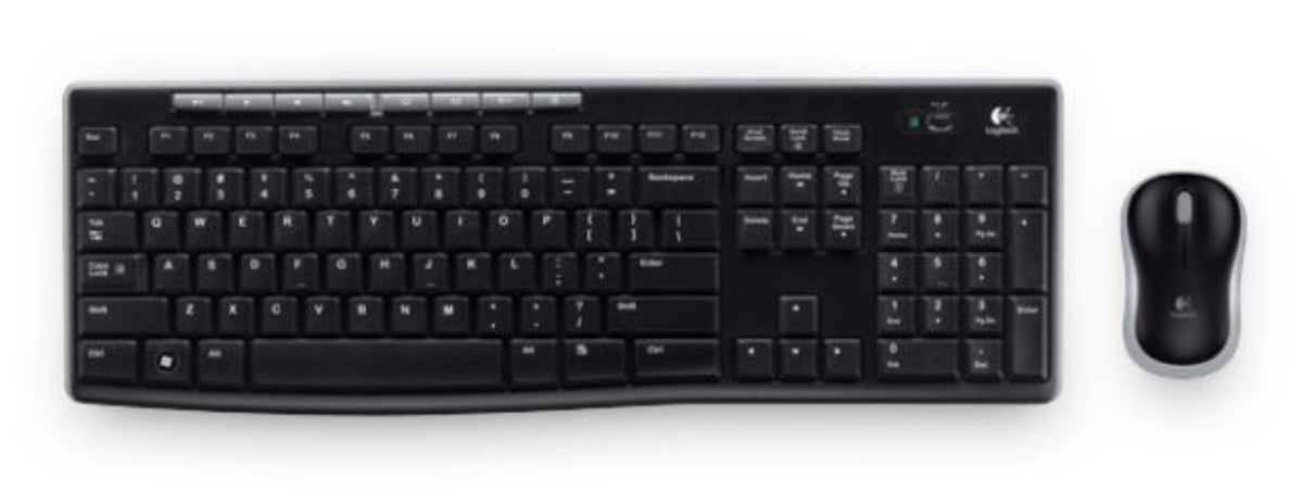 Logitech MK270 Wireless Keyboard and Mouse Combo for Windows, 2.4 GHz Wireless, Compact Mouse, 8 Multimedia and Shortcut Keys, 2-Year Battery Life, for PC, Laptop 