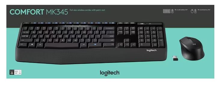 Logitech MK345N Wireless Keyboard Mouse Combo | Comfort & Productivity Logitech