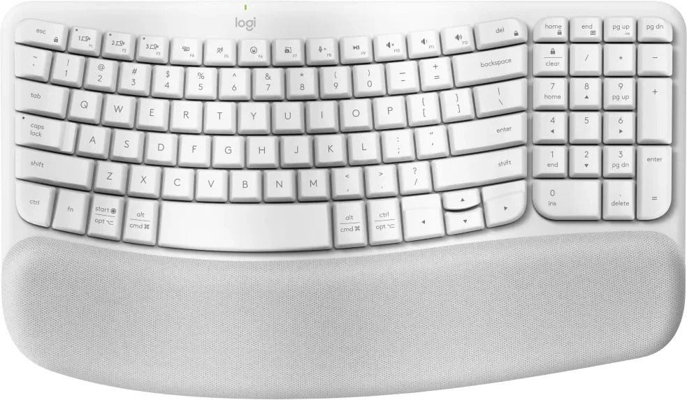 Logitech Wave Keys Ergonomic Wireless Keyboard - Off-white 
