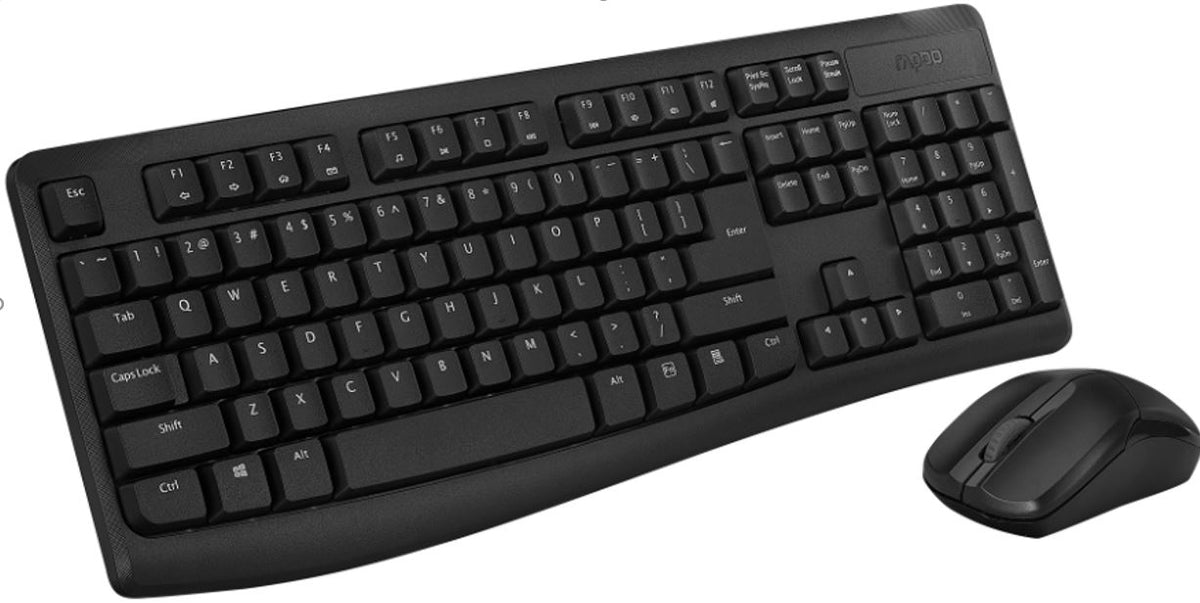 RAPOO X1800Pro Wireless Mouse & Keyboard Combo - 2.4G, 10M Range, Optical, Long Battery, Spill-Resistant Desig