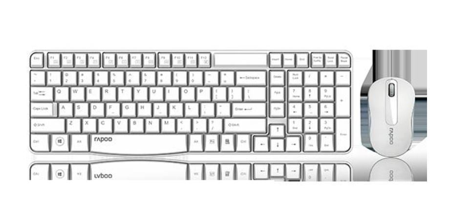 RAPOO X1800S 2.4GHz Wireless Optical Keyboard Mouse Combo Black - 1000DPI Nano X1800S-WHITE