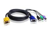 Aten KVM cable with USB, PS/2, and 3-in-1 SPHD connectors