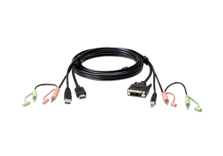1.8m HDMI to DVI KVM Cable with USB & Audio for ATEN KVM Switches