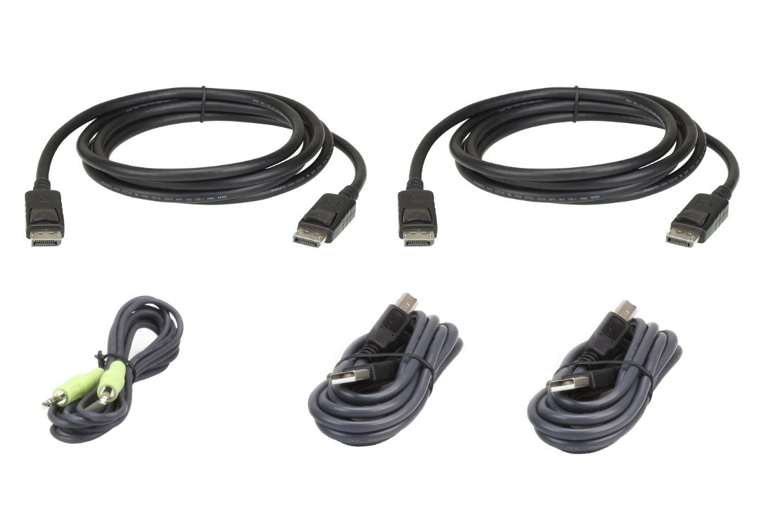 Aten 1.8m Secure KVM Cable Kit - Dual DisplayPort, USB Aten