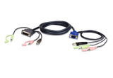 ATEN KVM Console Cable - PC (VGA/USB/Audio) to KVM (DVI-I/USB/Audio) 1.8m Aten