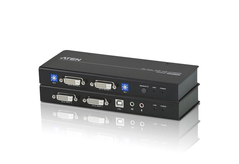 ATEN Dual View DVI KVM Extender | Cat5e Cable | Up to 60m Aten