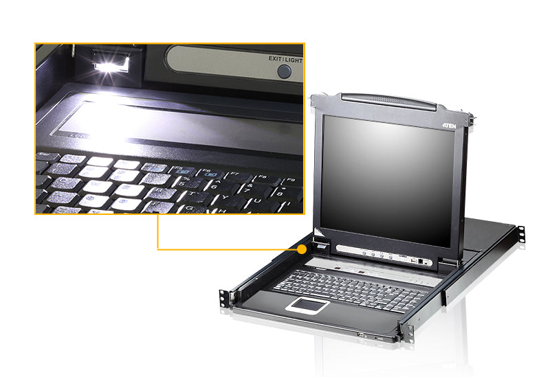 CL5716 16-Port Rackmount KVM Switch with Integrated 17/19 LCD Aten