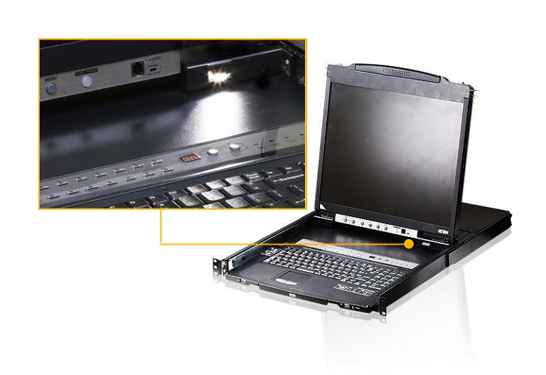 CL5808 8-Port Rackmount KVM Console | Integrated LCD & Daisy Chain Aten