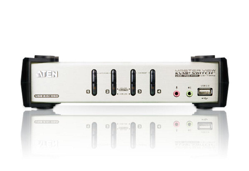 Aten 4-Port Desktop VGA KVM Switch with USB & Audio Hub Aten