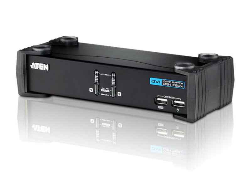 ATEN 2-Port DVI KVM Switch w/ USB 2.0 Hub & Audio (CS1762A) Aten