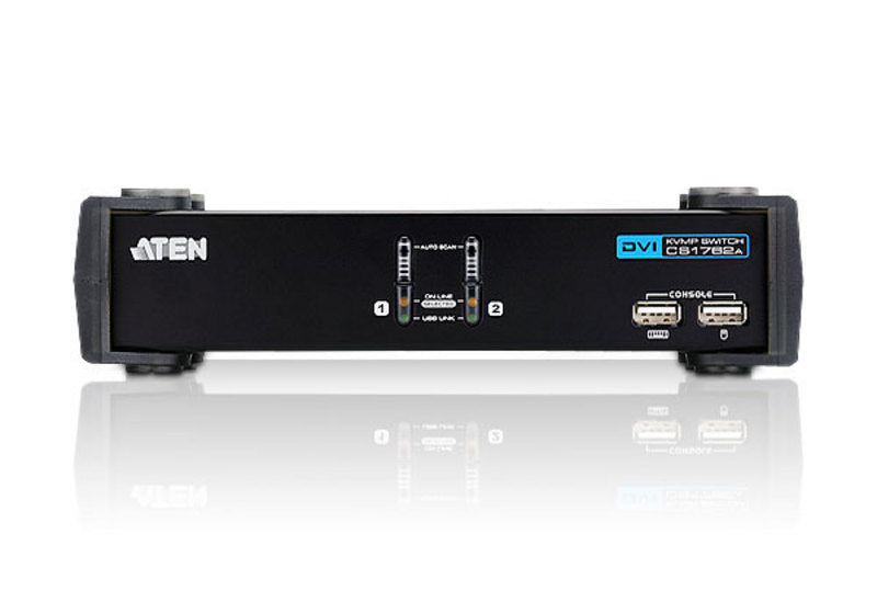 ATEN 2-Port DVI KVM Switch w/ USB 2.0 Hub & Audio (CS1762A) Aten