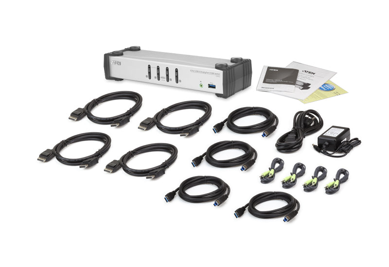 ATEN CS1914 4-Port DisplayPort KVM Switch with USB 3.0 & 4K Aten