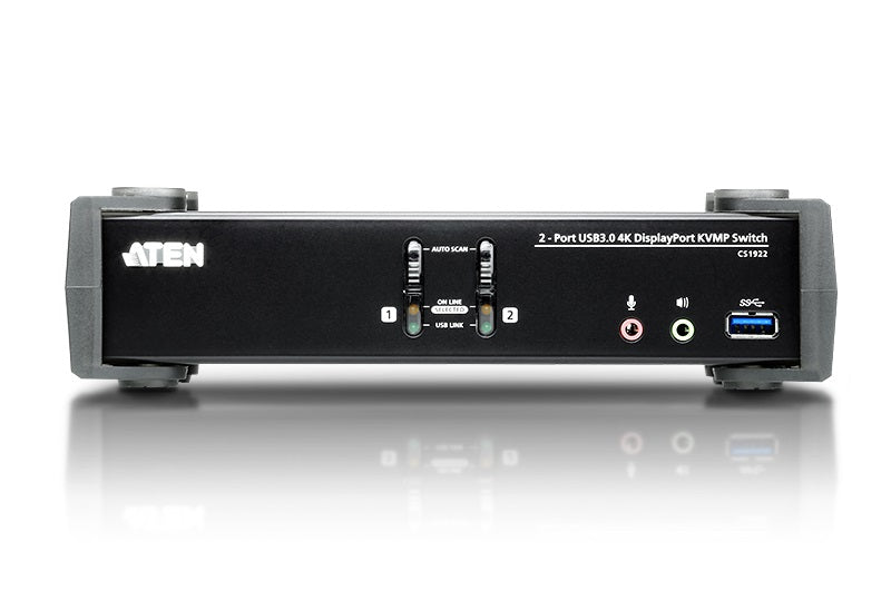 ATEN CS1922 2-Port 4K DisplayPort KVM Switch | USB 3.0 & Audio Aten
