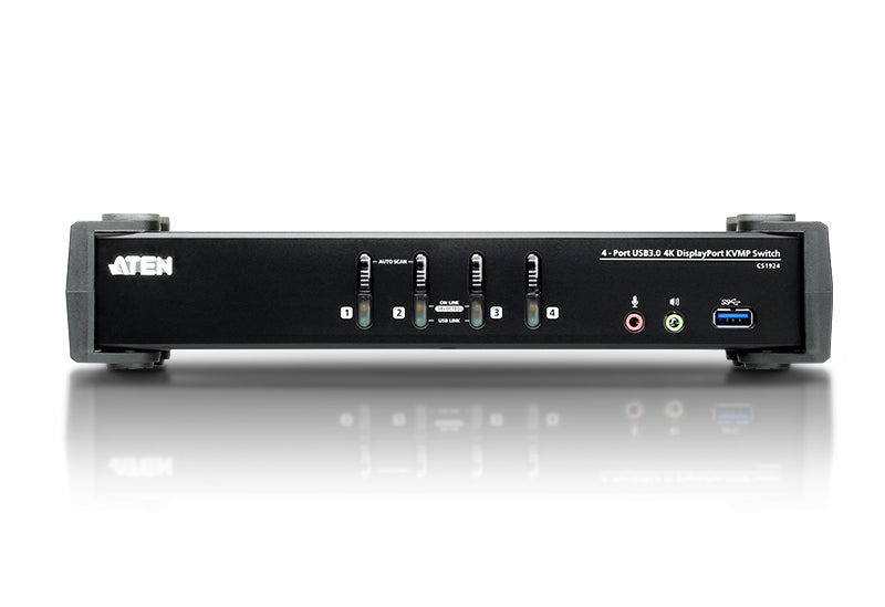 Aten CS1924 4-Port 4K DisplayPort KVM Switch with USB 3.0 Aten