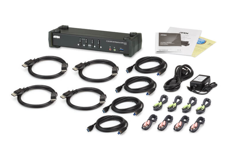 Aten CS1924 4-Port 4K DisplayPort KVM Switch with USB 3.0 Aten