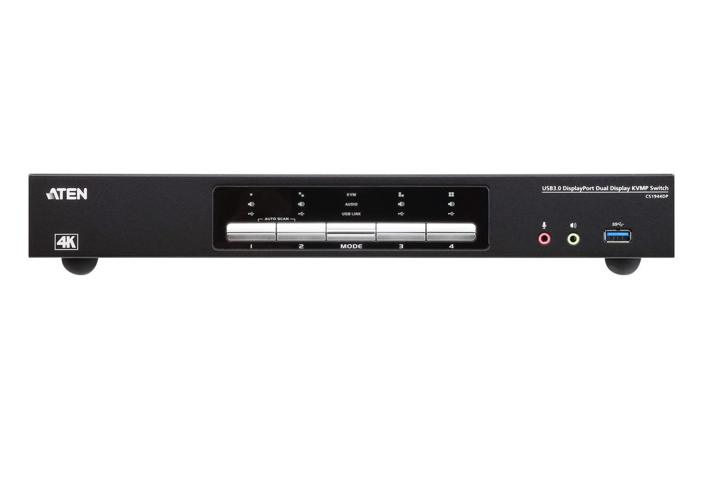ATEN 4-Port Dual DisplayPort 4K KVM Switch with USB 3.1 & Audio Aten