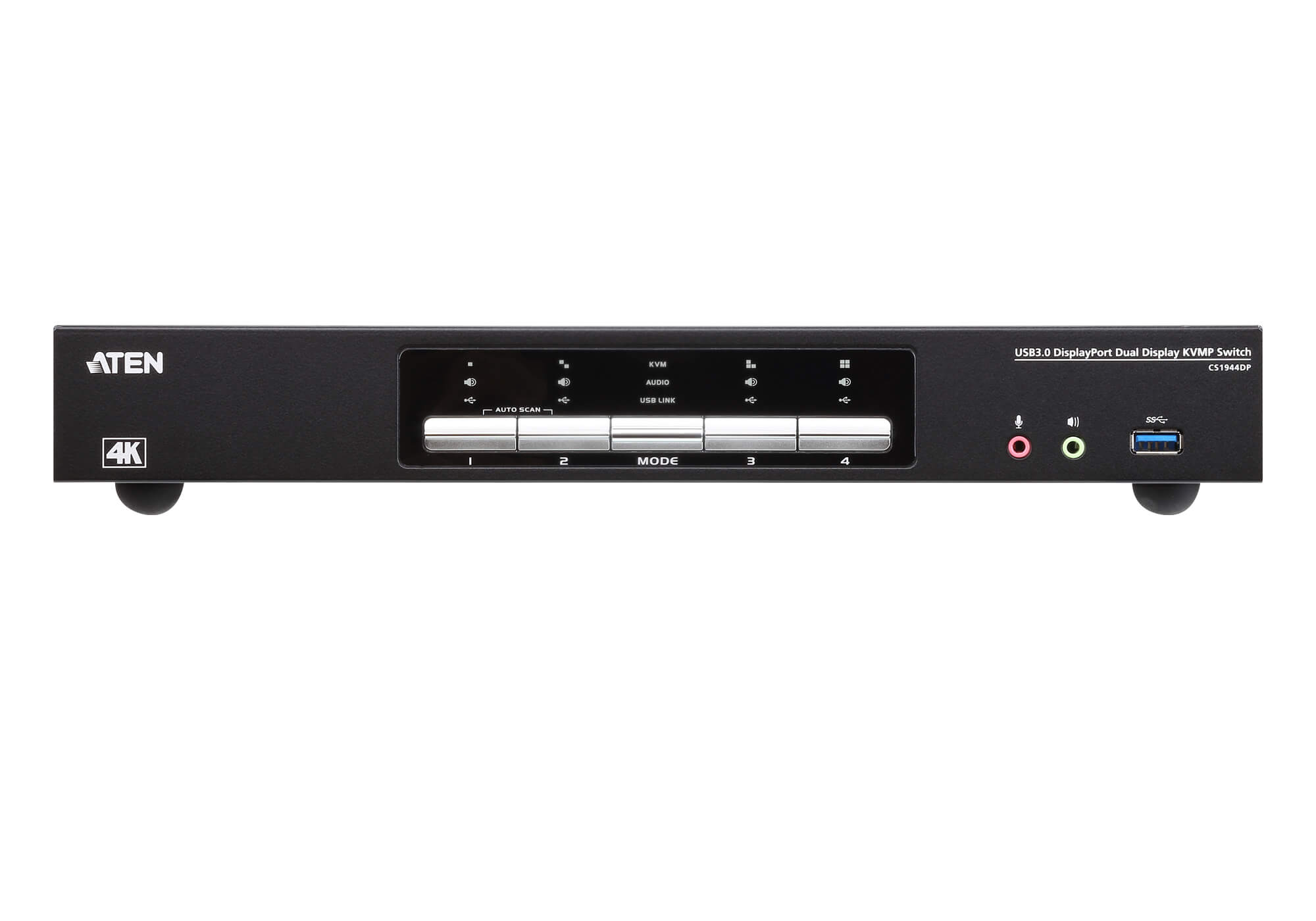ATEN 4-Port Dual DisplayPort 4K KVM Switch with USB 3.1 & Audio Aten