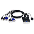 Aten CS22U 2-Port USB VGA KVM Switch with Remote Selector Aten