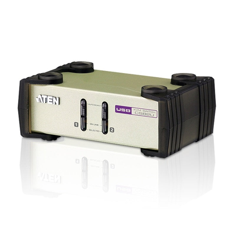 ATEN CS82U 2-Port KVM Switch | USB/PS2 & VGA for 2 Computers Aten