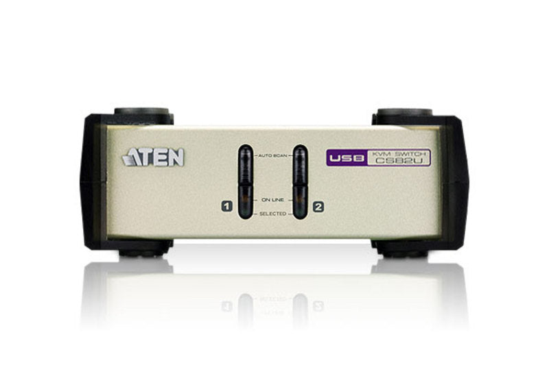 ATEN CS82U 2-Port KVM Switch | USB/PS2 & VGA for 2 Computers Aten