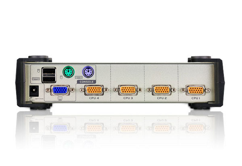 Aten CS84U 4-Port PS/2-USB VGA Desktop KVM Switch with Cables Aten