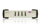 Aten CS84U 4-Port PS/2-USB VGA Desktop KVM Switch with Cables Aten