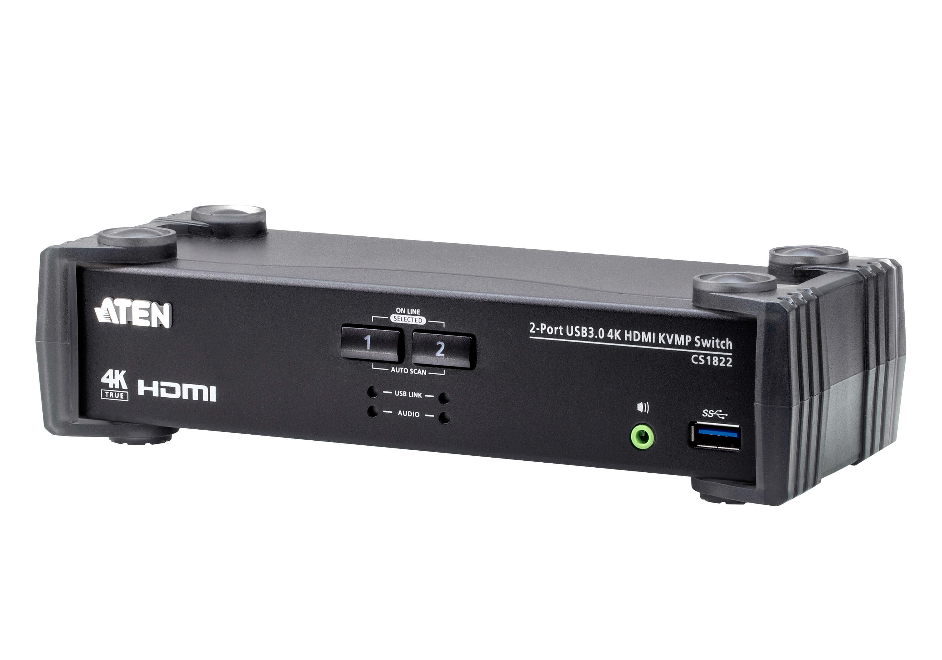 ATEN 2-Port 4K HDMI Desktop KVMP Switch | Audio Mixer & USB Hub Aten