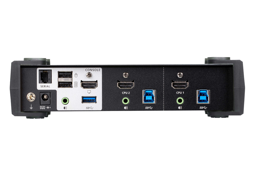 ATEN 2-Port 4K HDMI Desktop KVMP Switch | Audio Mixer & USB Hub Aten