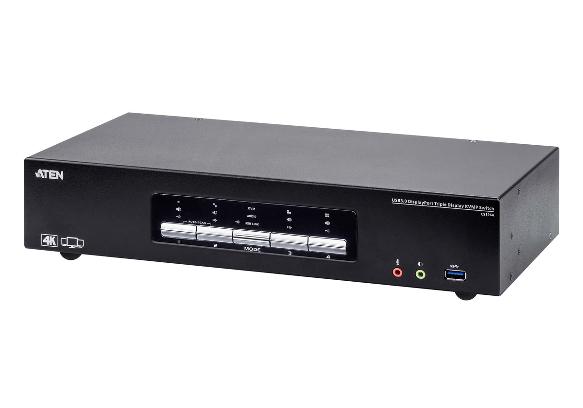Aten 4-Port 4K Triple Display KVM Switch | USB 3.0 Aten