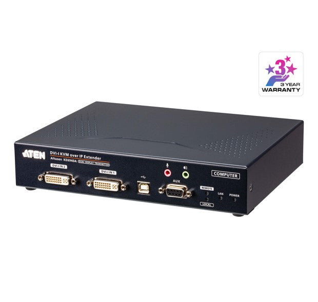 KE6940A DVI Dual Display KVM over IP Extender for Remote Access Aten