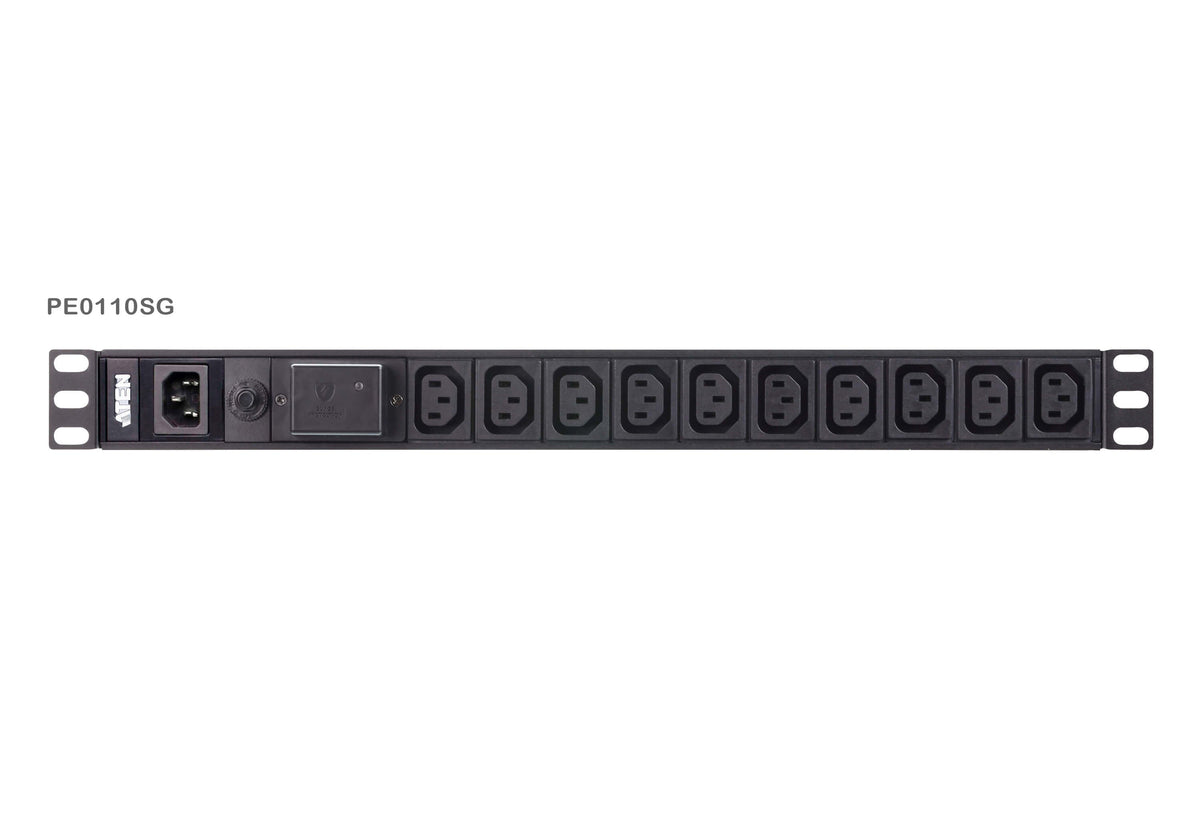Aten 10 Port 1U PDU with Surge Protection - 10A IEC C13 Aten