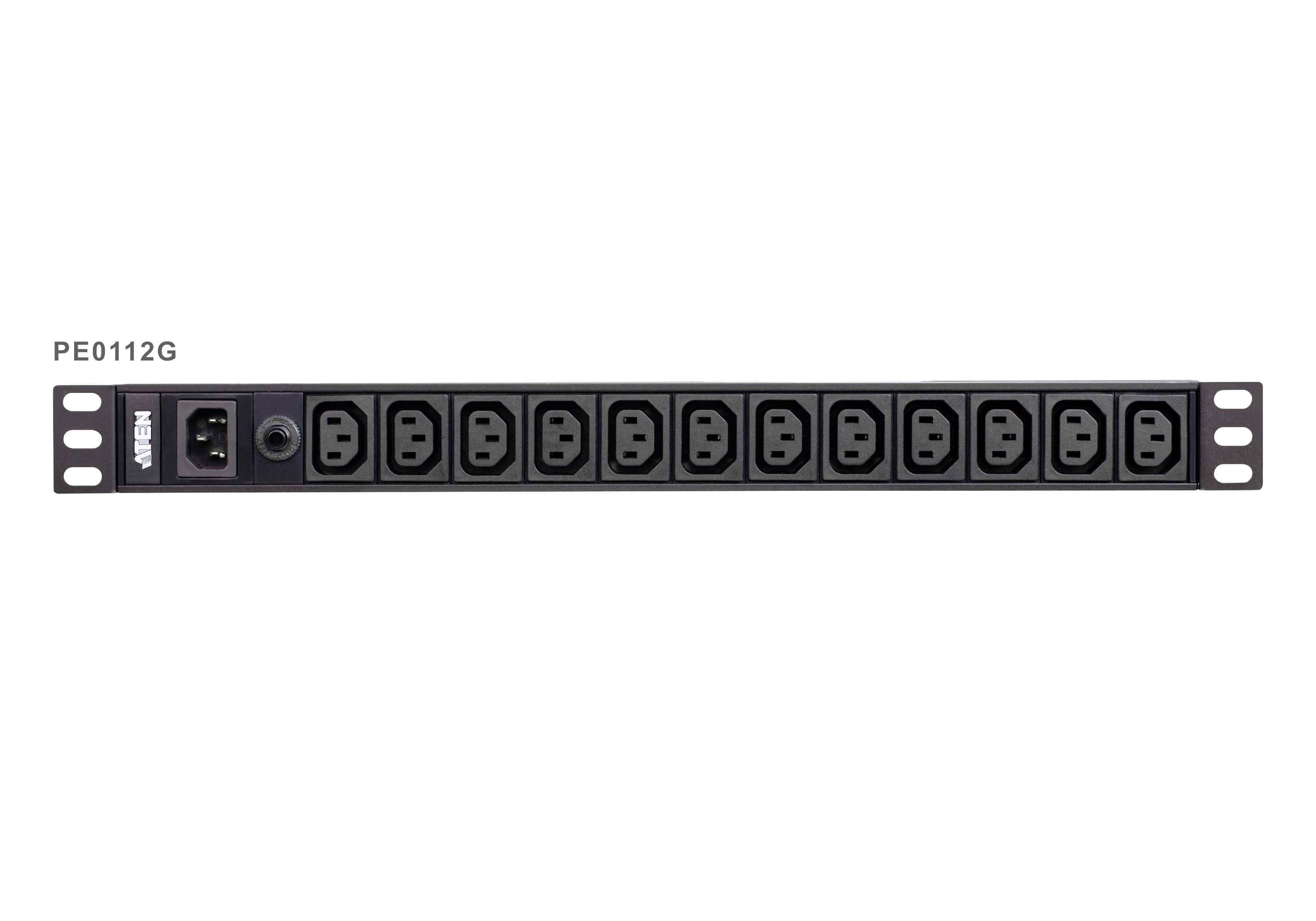Aten 12-Port 1U Basic PDU | 10A Power Strip with Overload Protection