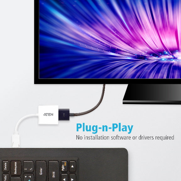VC925 DisplayPort to VGA Adapter | Connect DP PC/Laptop to VGA Monitor