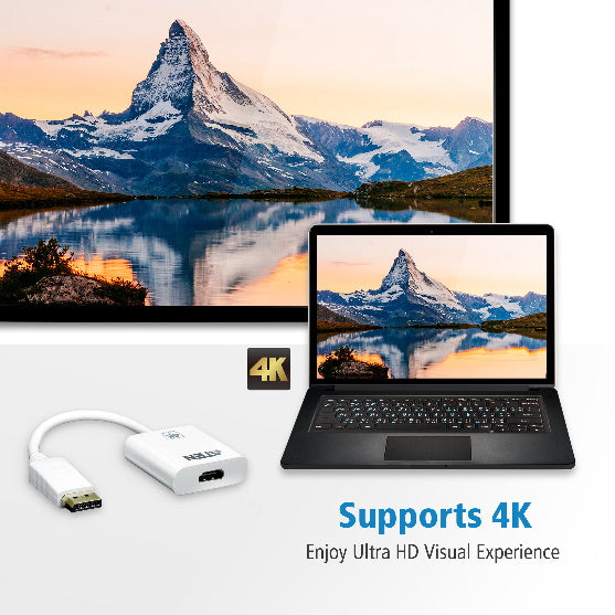 ATEN VC986 Active DisplayPort to HDMI 4K Adapter | Connect DP/Mini DP