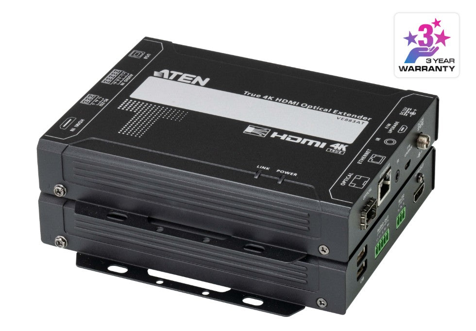 ATEN VE883A True 4K HDMI Fiber Optic Extender with USB & Audio Aten