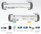 VS164 High-Res DVI Video & Audio Splitter - 1 In to 4 Out Aten