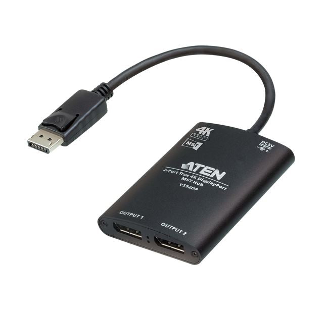 ATEN VS92DP 4K DisplayPort MST Hub: Extend & Mirror Dual Monitors Aten