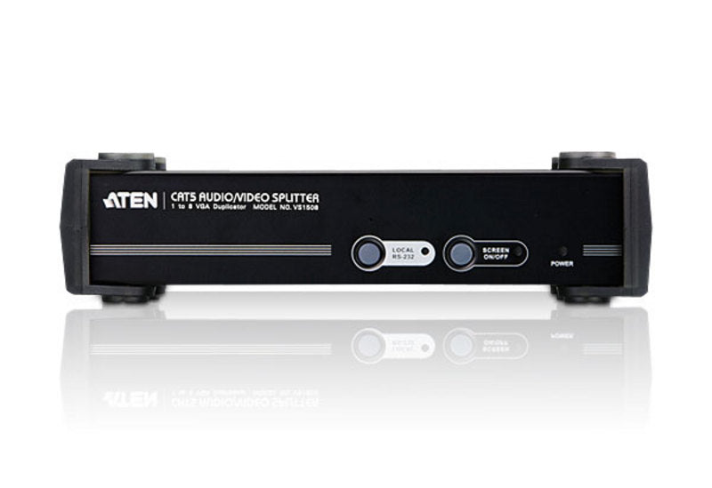 ATEN VS1508T Cat 5 AV Splitter: 1x8 Video & Audio Extender (500ft) Aten