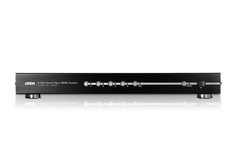 Aten 4 Port Dual Output HDMI Switch, select input ports via RS232 control, HDCP 1.1 compliant(LS) VS - VS482-AT-U