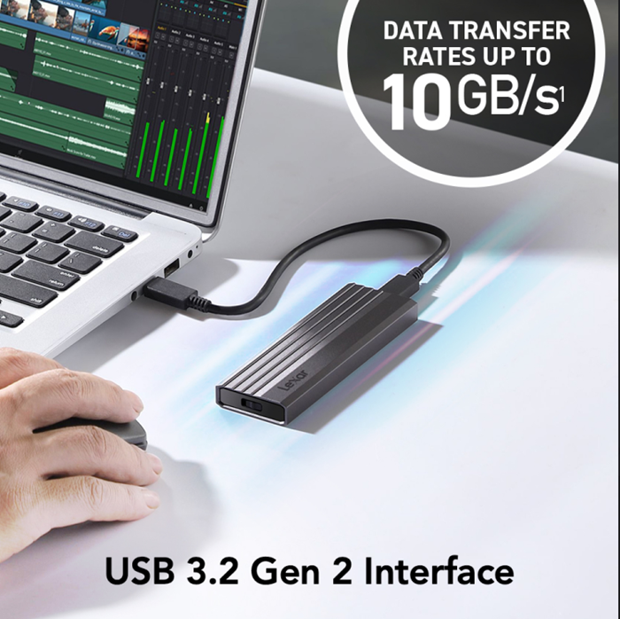 Lexar M.2 SSD Enclosure - USB 3.2 Gen2, NVMe & SATA Portable Drive Lexar