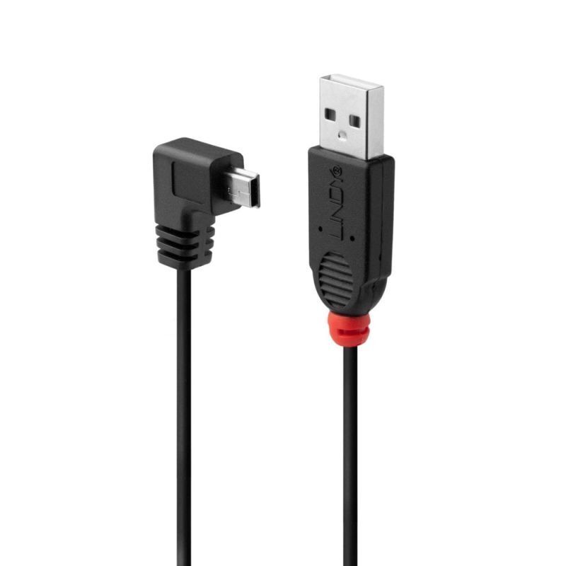 Right Angle USB A to Mini-B Cable - Protect Your Device Port Lindy