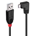 Right Angle Micro USB Charging Cable - USB-A to Micro-B Lindy