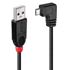 Right Angle Micro USB Charging Cable - USB-A to Micro-B Lindy